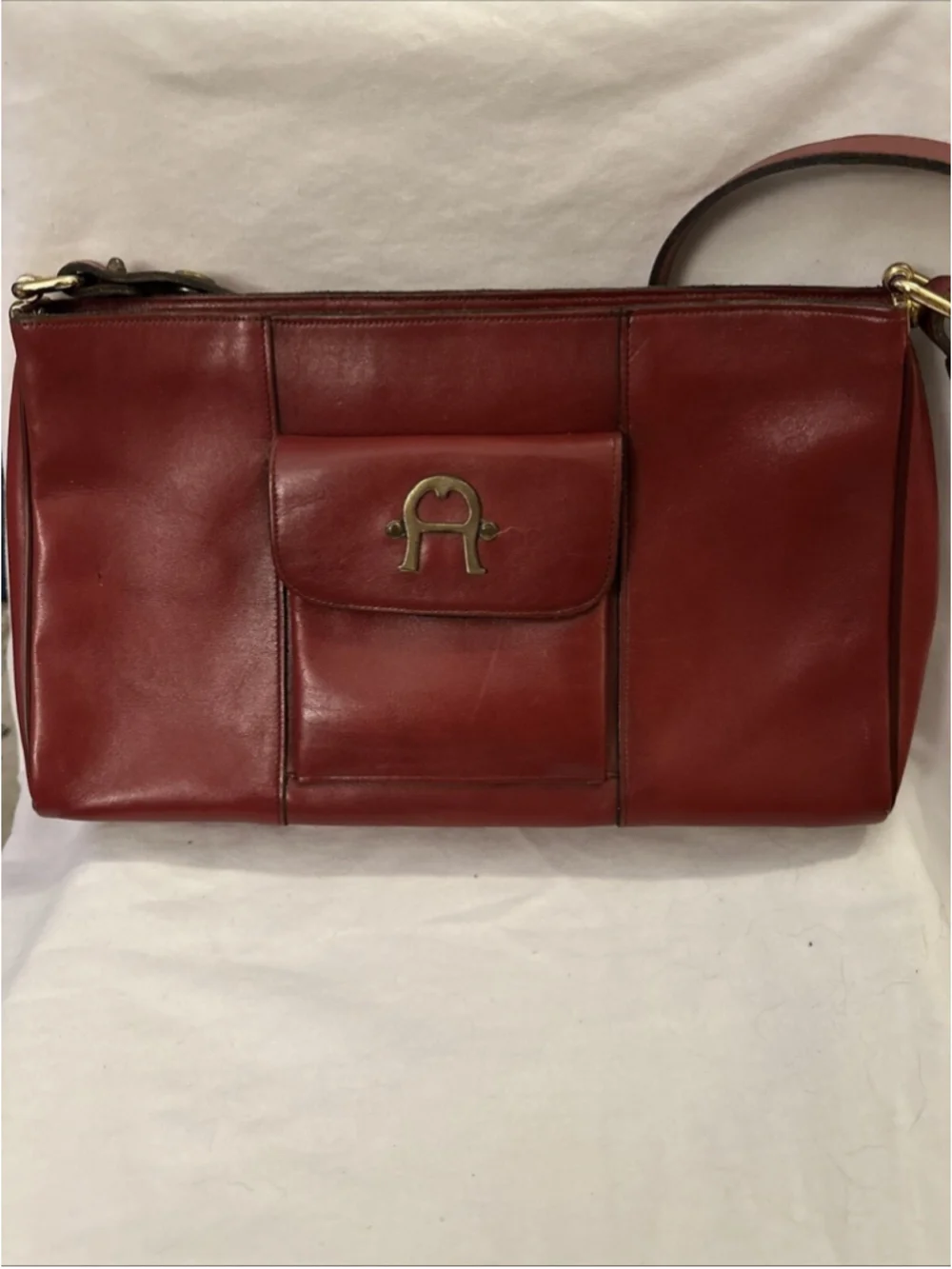Vintage 60s 70s ETIENNE AIGNER Large Handmade Leather Handbag Shoulder Bag RARE